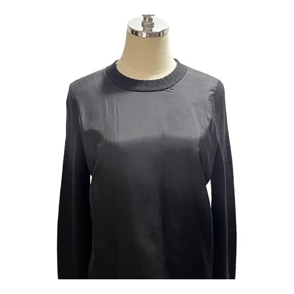Vera Wang Authenticated Black Wool Silk Front Long Sleeve Sweater Sz Sm - Picture 2 of 10